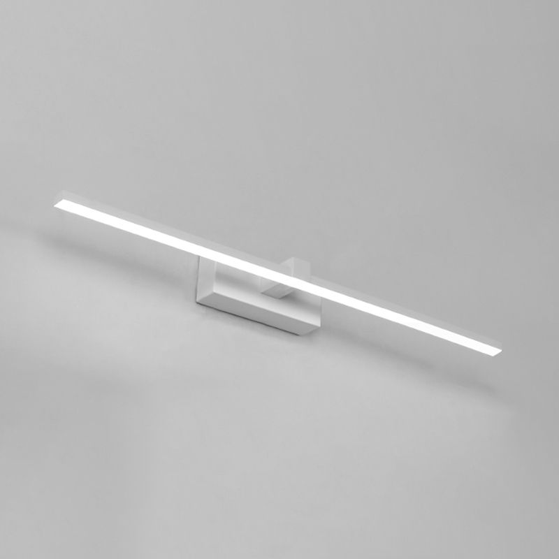 Metal linear Shade Mirro Wall Lights Modern 1 Head Wall Mount Fixture in White