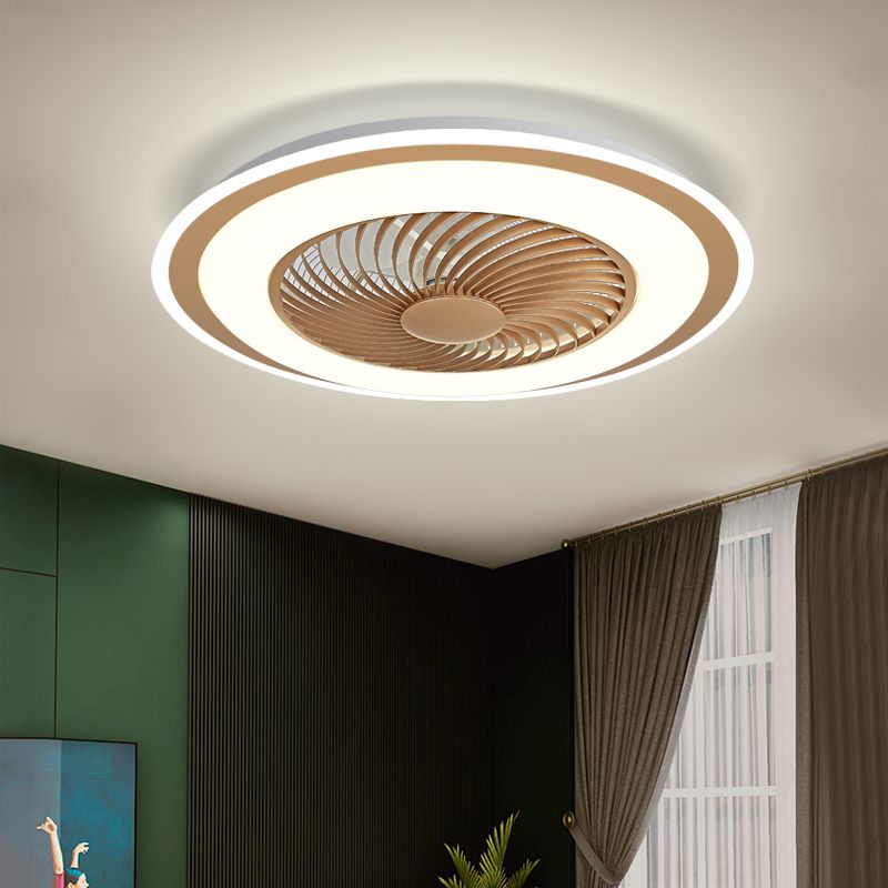 Dortoir rond ventilateur de plafond LED métallique