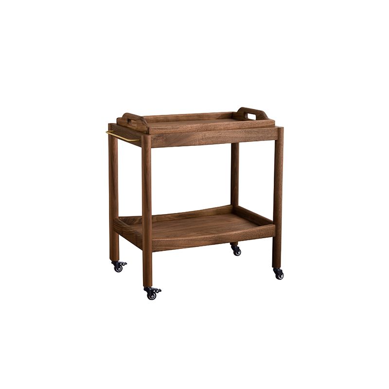 Rectangular Solid Wood Side Table Farmhouse 17" Wide Side Table with Wheels