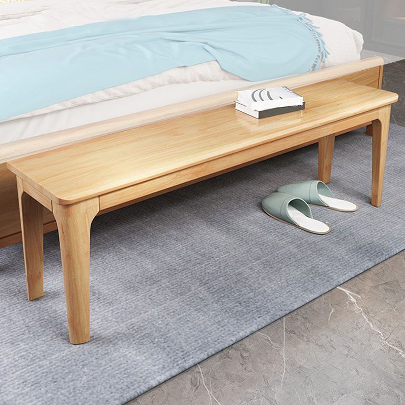 Contemporary Rubber Wood Bedroom Bench 17.3" Height Seating Bench with Legs