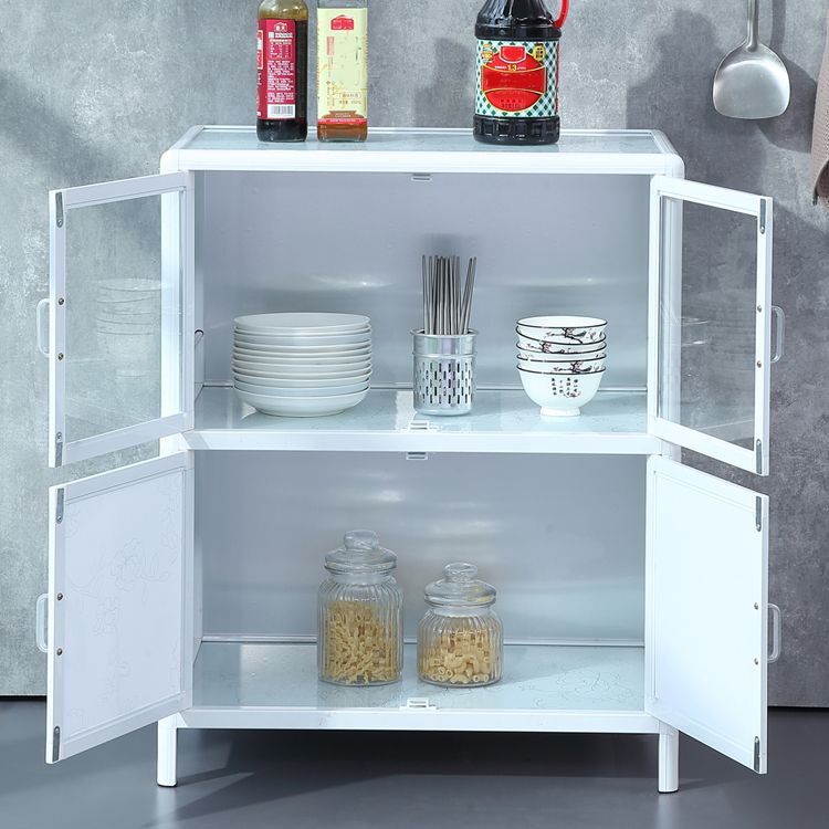 Modern Kitchen Metal Buffet/Console Cabinets Doors Dining Server in White