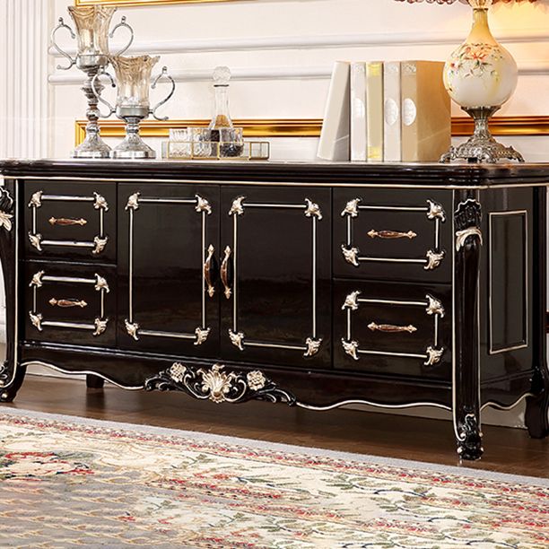 Glam Style Sideboard Wood Sideboard with Door and Drawer for Living Room