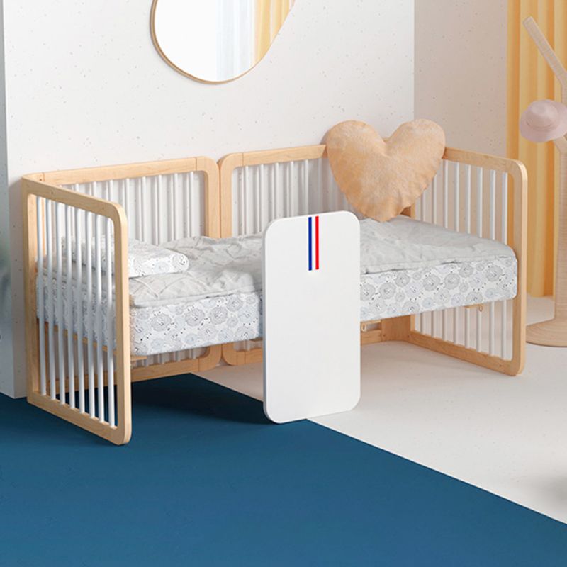 4-in-1 Folding Crib Nordic Mini Baby Crib With Mattress & Casters