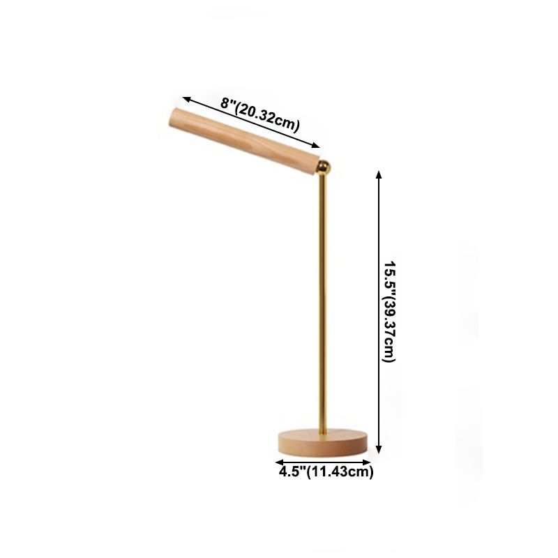 1 Leichte lineare Tischlicht zeitgenössischer Holz Nachttischlampen für das Lernraum in Braun