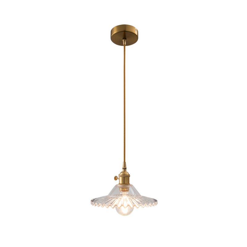 Scalloped Shade Single Head Pendant Light in Industrial Style for Kitchen Restaurant