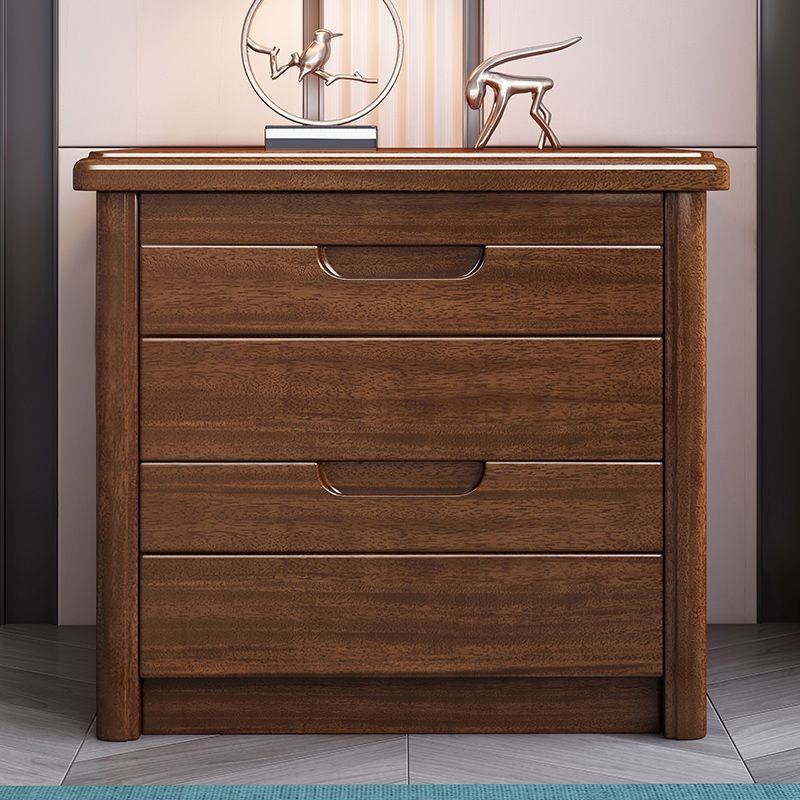 Modern Accent Table Nightstand Walnut Nightstand with Drawers