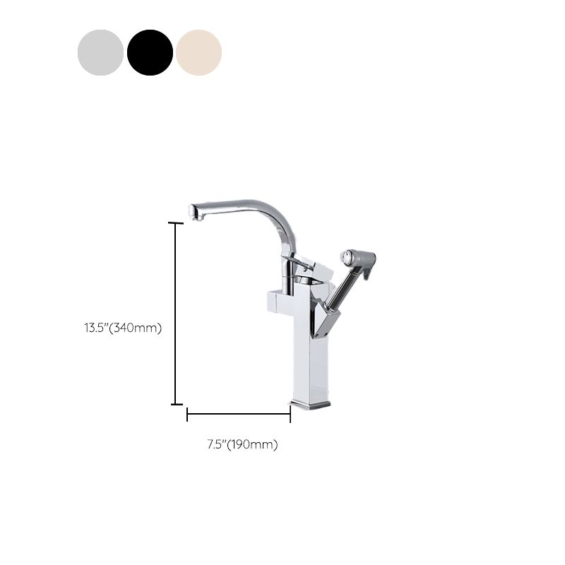 Metal Standard Kitchen Faucet Modern Style Kitchen Faucet with Pull out Sprayer