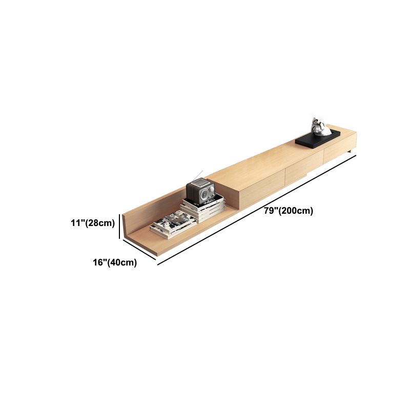 Contemporary Wood TV Media Stand Natural Media Console with Drawers
