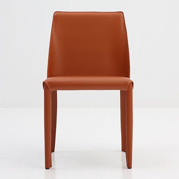 Contemporary Leather Dining Chair Parsons Chair in Matte Finish for Home