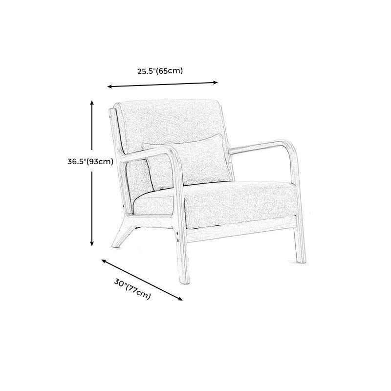 31"L x 29.5"W x 14"H Arm Chair Solid Wood Upholstered Accent Chair in Gray/ Blue/ Beige