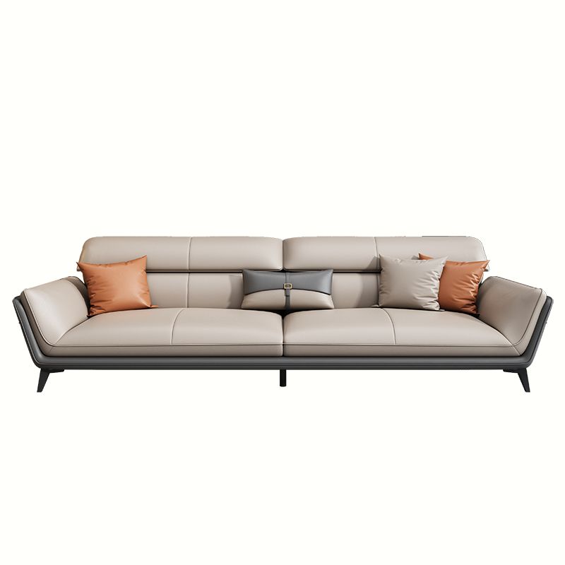 33.46" H Flared Arm Modern Sofa with Sewn Pillow Back Metal Legs Sofa