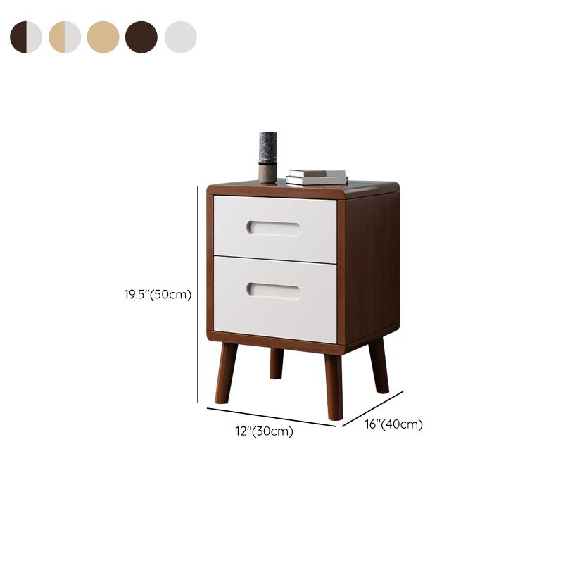 Wooden Accent Table Nightstand Modern Nightstand with Drawers