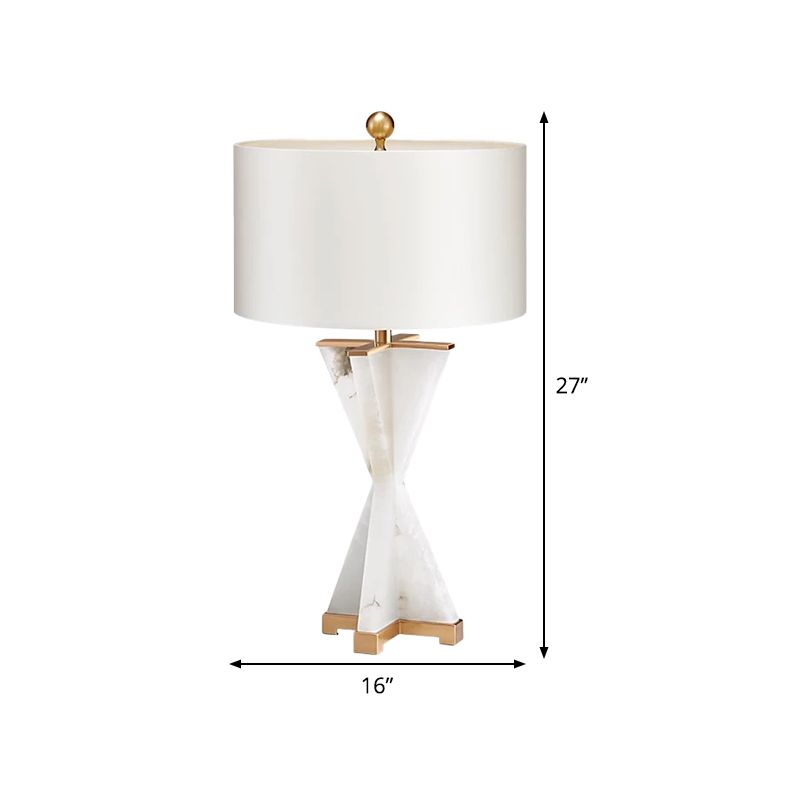 Cylinder Étude lampe modernisme tissu 16 "/16,5" de large 1 ampoule de lecture blanche Lumière pour le chevet