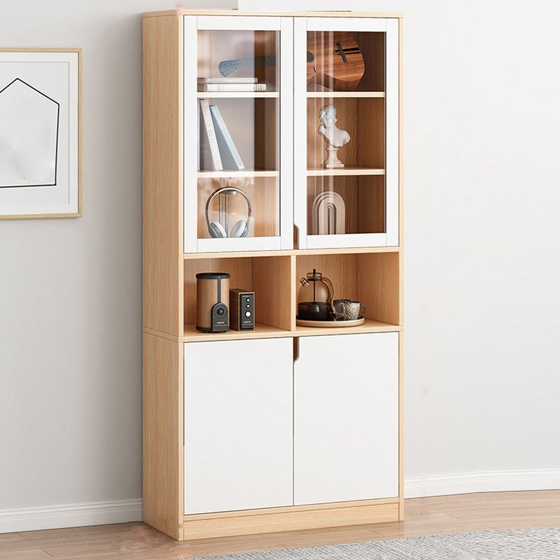 Contemporary Filing Cabinet Storage Shelves Glass Detail Wood File Cabinet