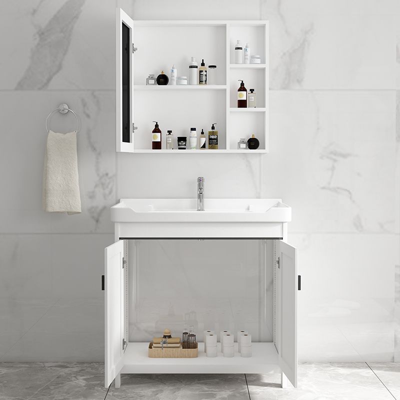 Bathroom Vanity Set Free Standing White Drawer Faucet Vanity with Mirror