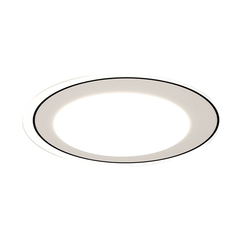 Modern Metal Flush Mount Circular Shape Ceiling Light with Acrylic Shade for Bedroom