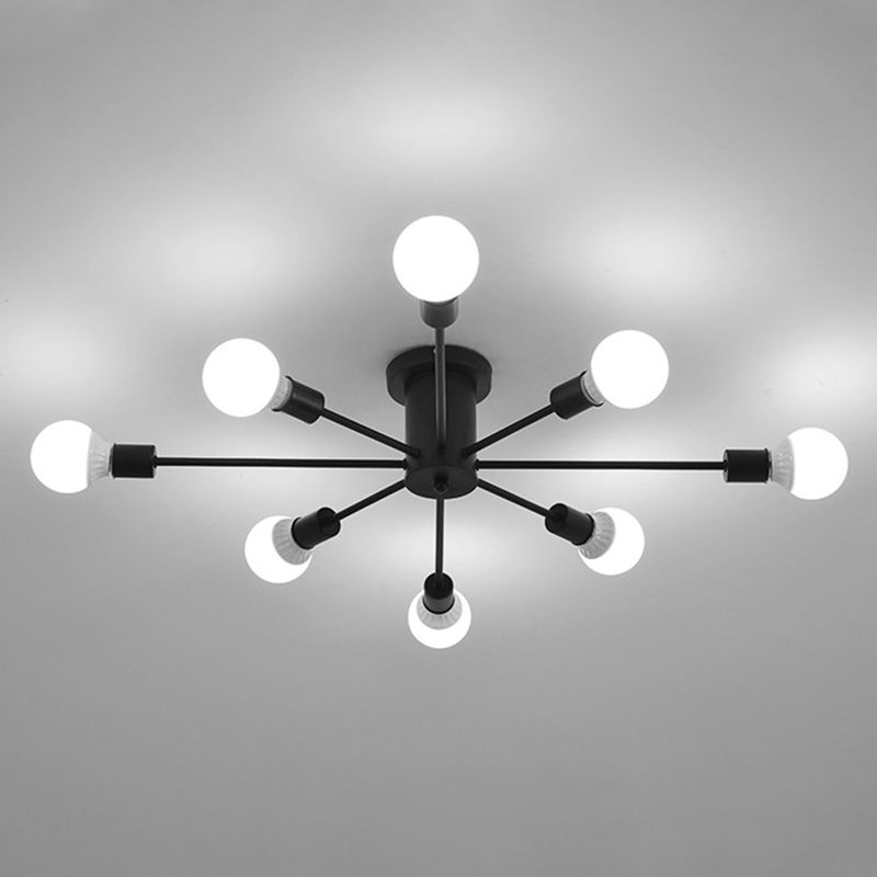 Modernism 8/10-Light Golden/Black/White Flush Mount Lighting Metal Ceiling Light