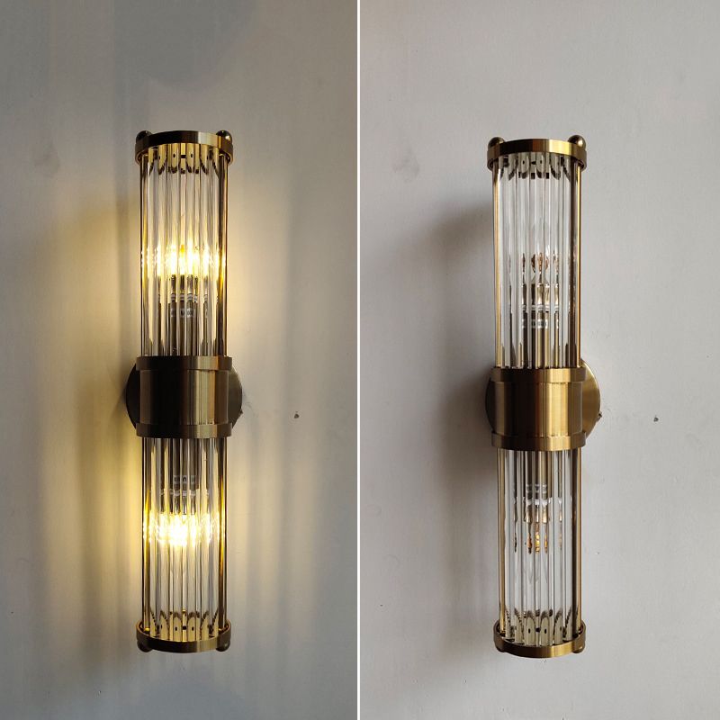 Ribbed Glass Vanity Light Fixtures Contemporary Bathroom Mirror Lamp