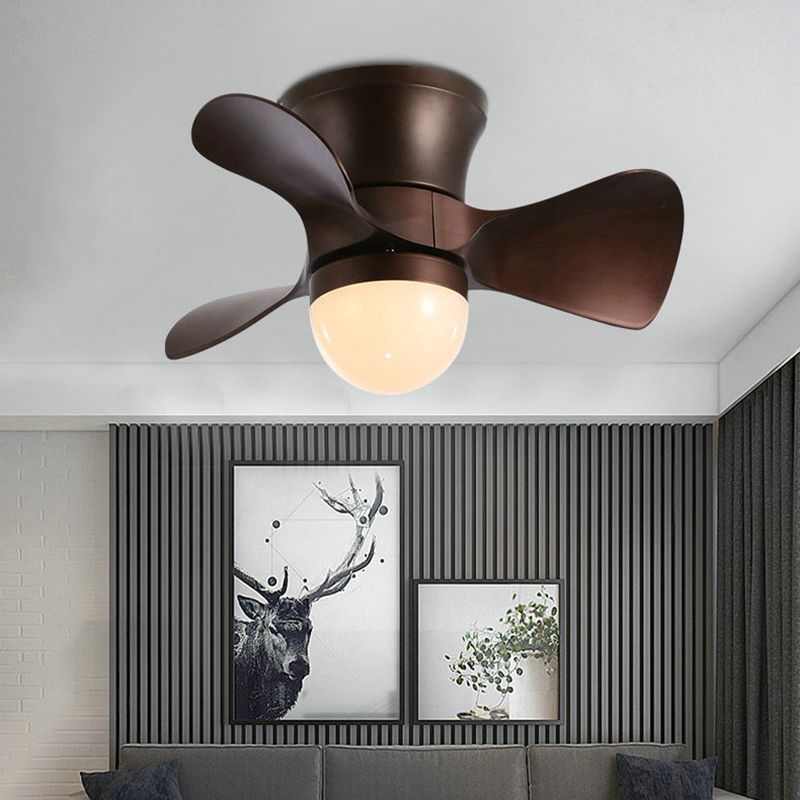 Children Ceiling Fan Light 1-Light LED Ceiling Mount Lamp with Acrylic Shade for Bedroom