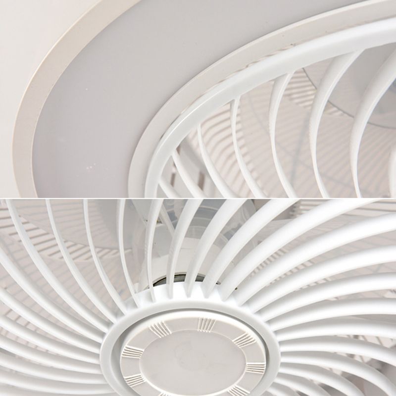 Acrylic Circular LED Ceiling Fans in Modern Style Iron Macaron Ceiling Fan Light for Interior Spaces