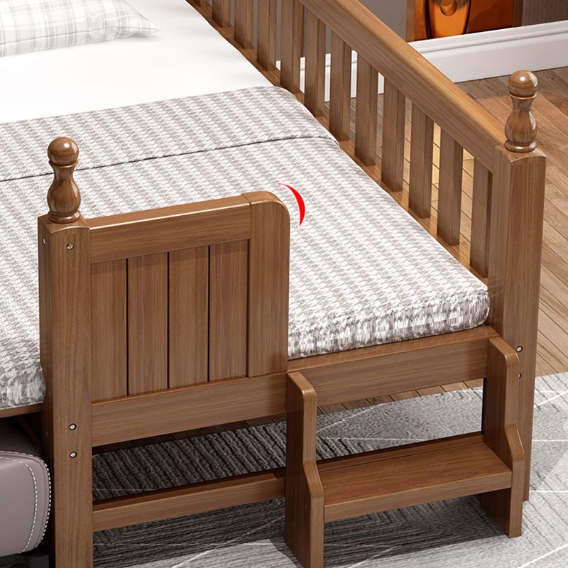 Traditional Convertible Crib Medium Wood Nursery Bed with Guardrail