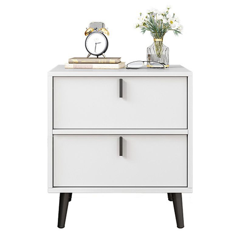 Contemporary Nightstand Faux Wood Bedside Cabinet for Bedroom