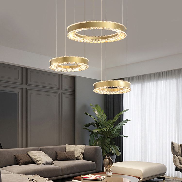 Lustre à luxe de style luxueux moderne Éclairage de lustre en cristal clair