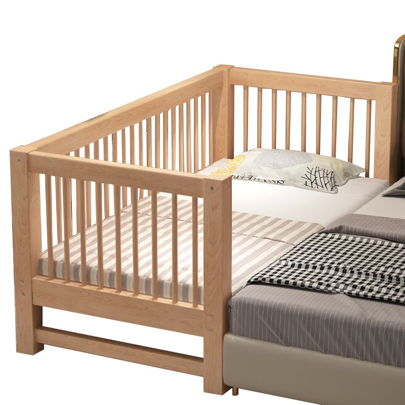 Scandinavian Solid Wood Baby Crib Toddler Guard Rails Included Nursery Bed