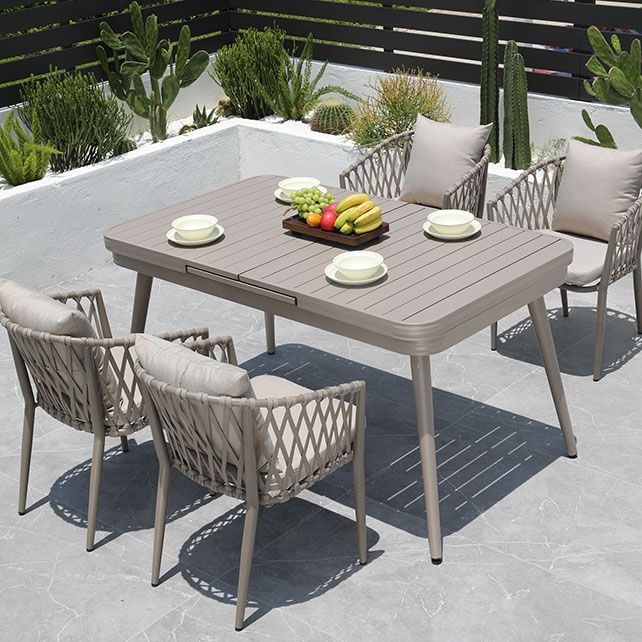 Contemporary Aluminum Dining Chair Open Back Outdoors Dining Chairs