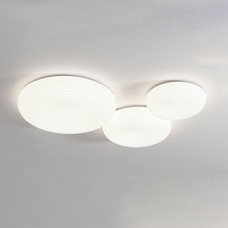 LED Contemporary Ceiling Light White Shaded Flush Mount Lighting for Room