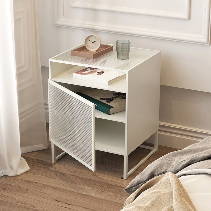 Industrial Bedside Cabinet Open Storage Bed Nightstand for Bedroom