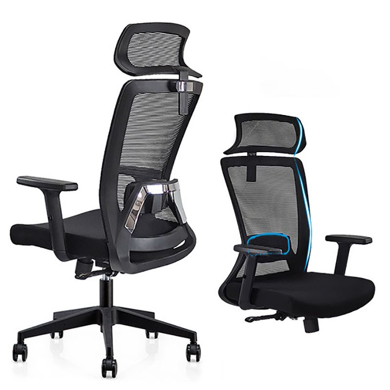 Modern Desk Chair Mesh Computer Chair Adjustable Chair in Black