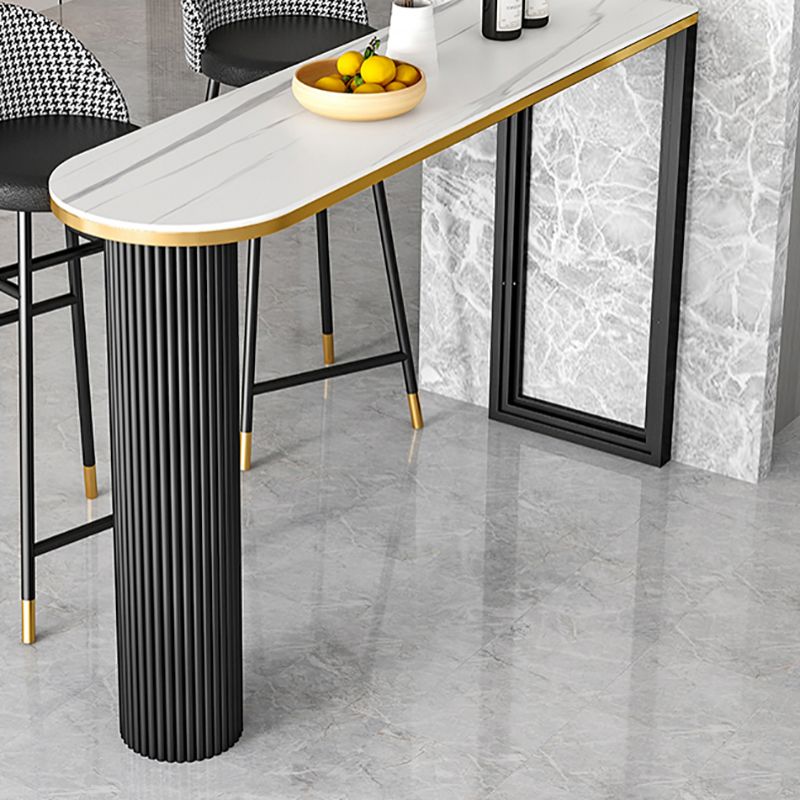 Kitchen Stone Top Counter Table Metal Base 42-inch Height Industrial Bar Table