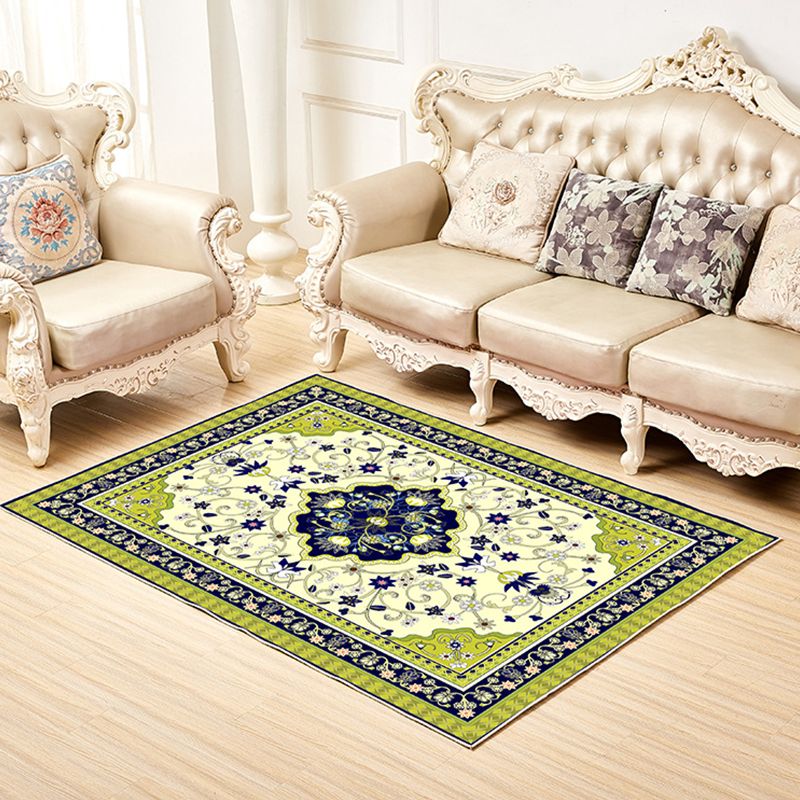 Shabby Chic Decor Rug Multi-Colored Floral Print Rug Synthetics Non-Slip Backing Washable Area Carpet