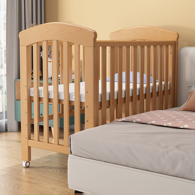 2-in-1 Convertible Crib with Adjustable Height Under Crib Storage