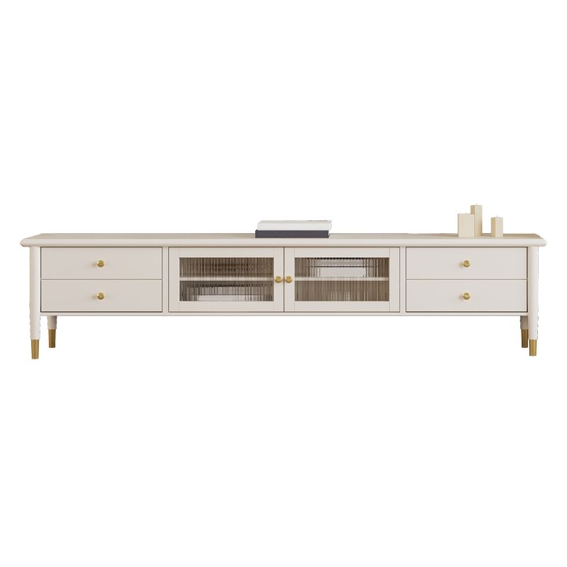 Solid Wood TV Media Stand Scandinavian Media Console with Drawers