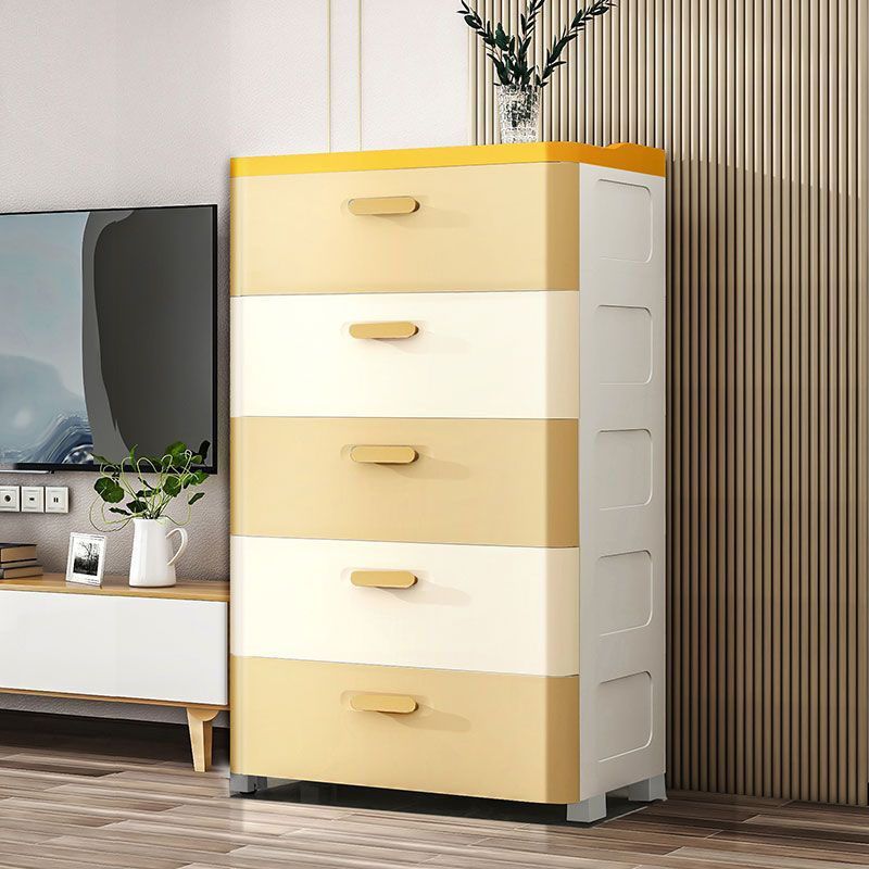 Contemporary Plastic Kids Dressers Vertical Kids Furniture for Bedroom