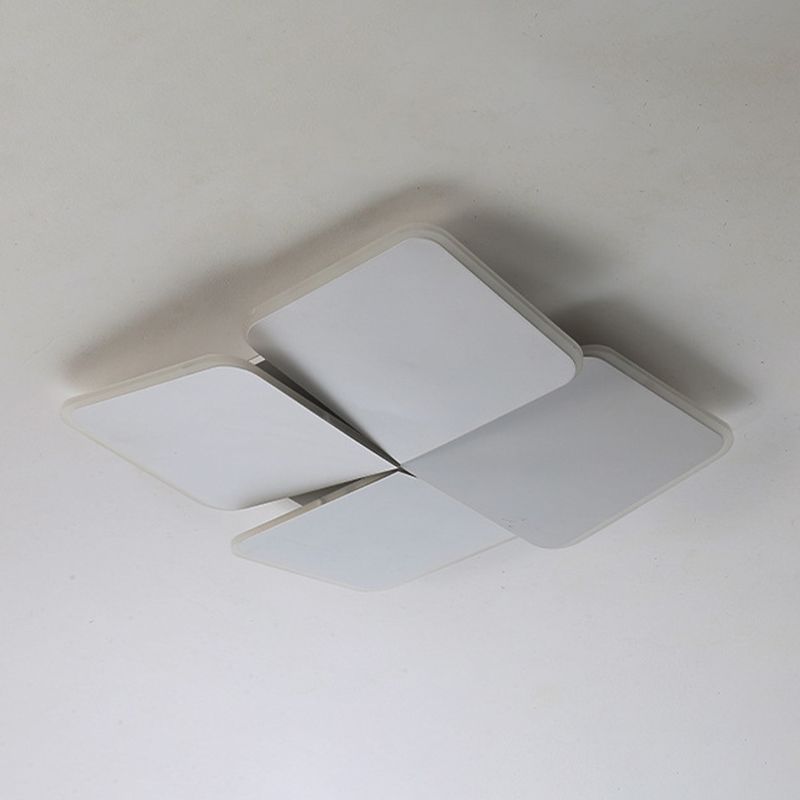 Geometric LED Flush Lighting Modern Flush Mount Lighting in White Finish