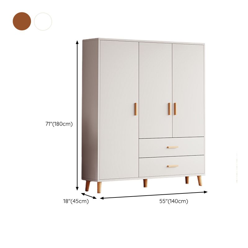 Manufactured Wood Kids Closet Contemporary Wardrobe Armoire with Garment Rod