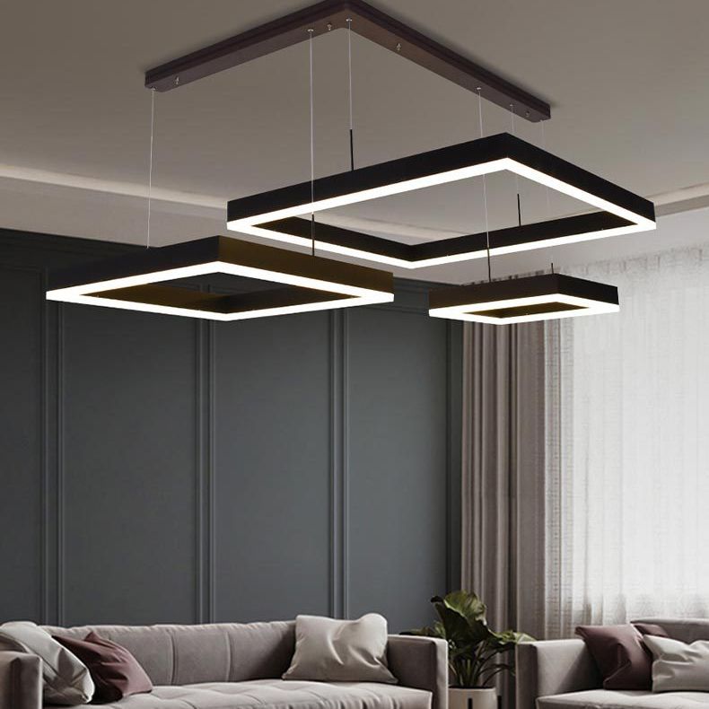 Modern Minimalist Style Squared Ceiling Pendant Light Acrylic Pendant Lights for Living Room