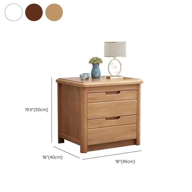 Contemporary 2 Drawers Accent Table Nightstand Antique Finish Bed Nightstand