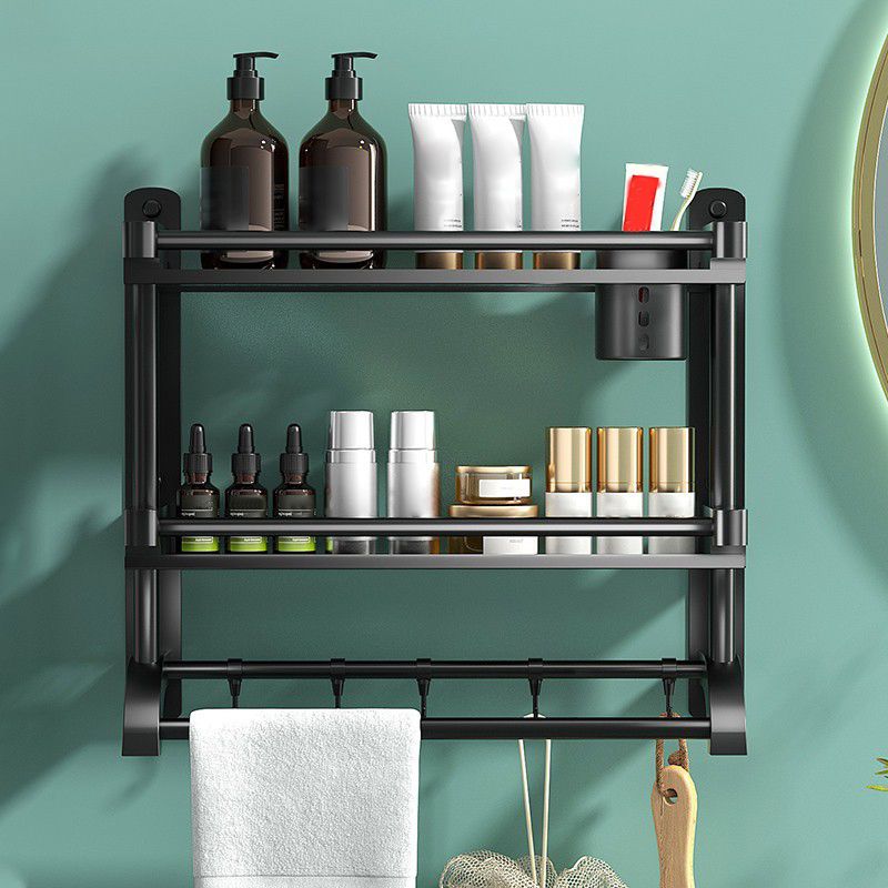 Modern Black Bathroom Accessory Stainless Steel Hardware Set Bath Shelf