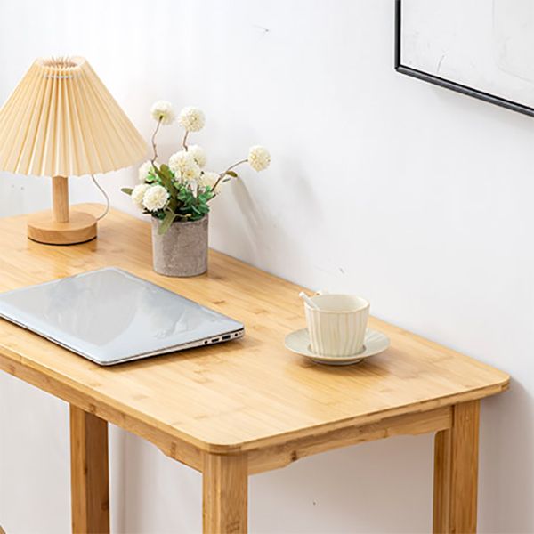 Study Desk Light Wood Desk and Chair Bamboo Home Writing Desk