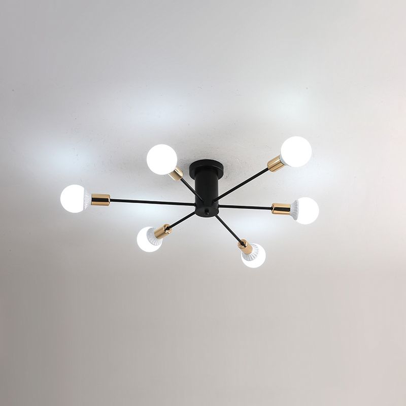 Industrial Ceiling Light Creative Semi-flush Mount Light Fixture for Sitting Room