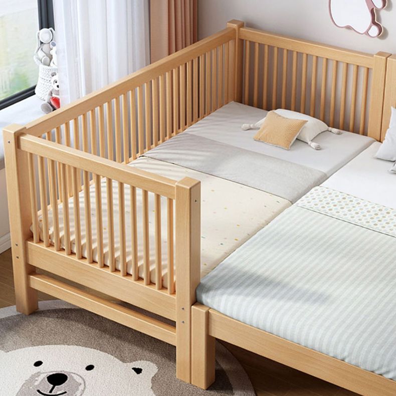 Solid Wood Kids Bed No Theme Natural Toddler Bed with Mattress