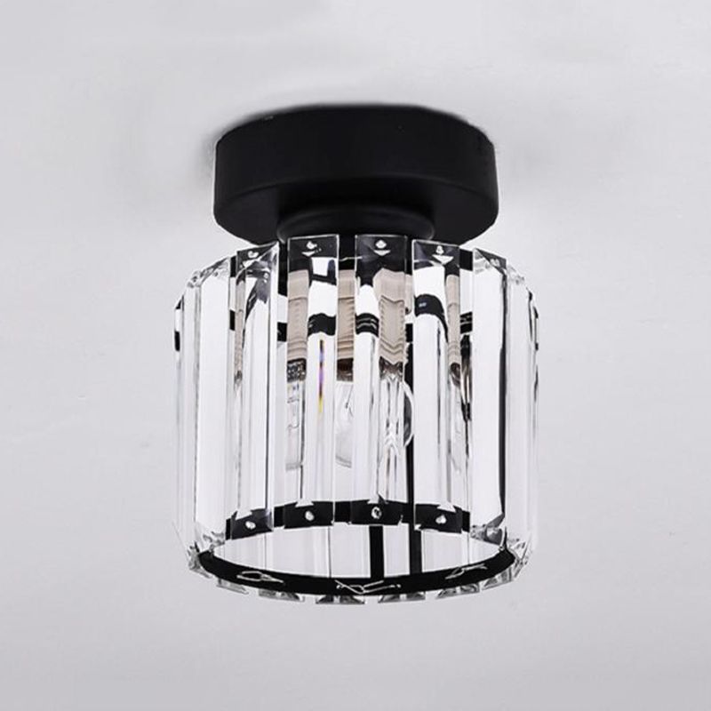 Crystal Flush Mount Lighting Fixtures Minimalist 1 Light Semi Flush Light