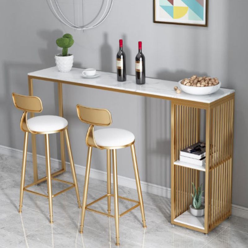 Contemporary Bar Table 42-inch Height Artificial Marble Top Bar Table