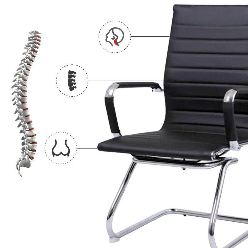 Contemporary PU Computer Chair No Wheels No Distressing Office Chair