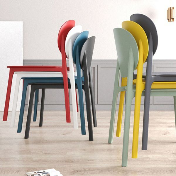 Scandinavian Plastic Armless Chair Open Back Dining Room Chair