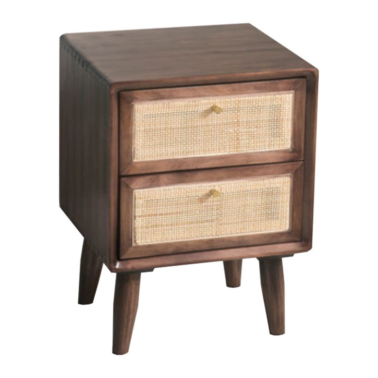 Rattan Bedside Table Modern Minimalist Night Table with Legs